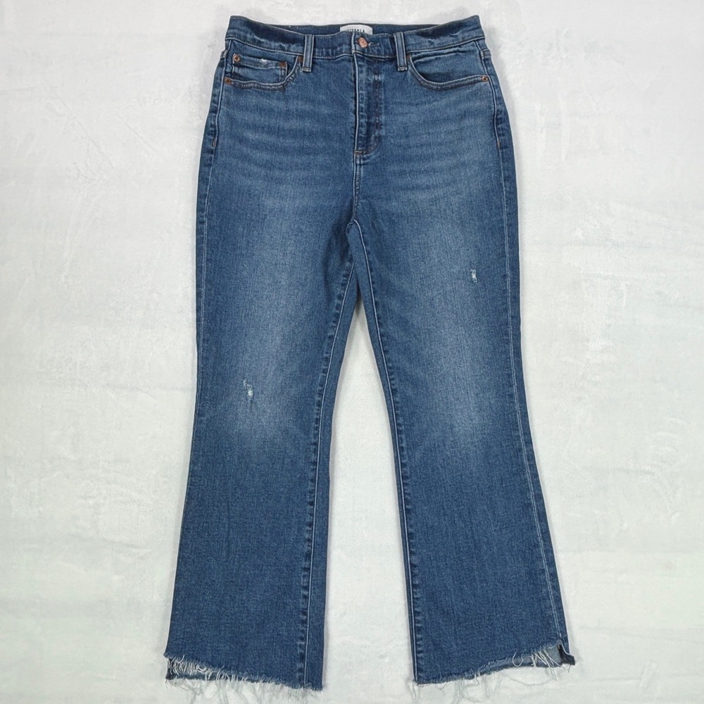 Pistola Women 29 Lennon High Rise Crop Boot Jeans Medium Wash Raw Hi-Low Hem